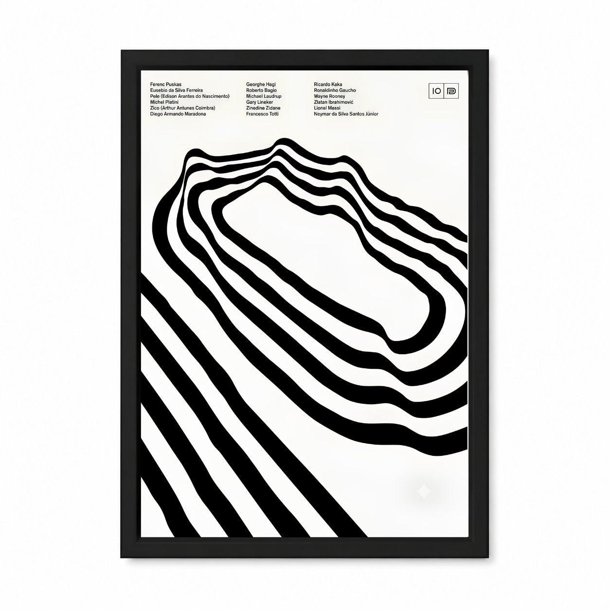 Football Legends Abstract Black & White Framed Wall Art
