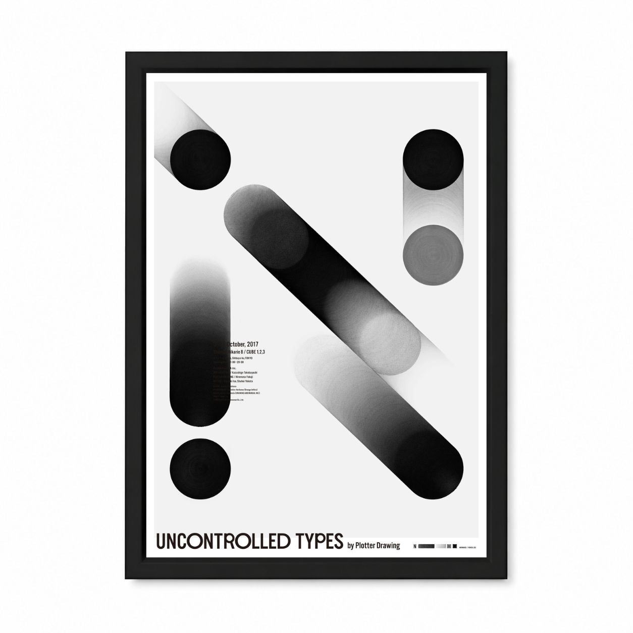 Uncontrolled Types Abstract Black & White Framed Wall Art